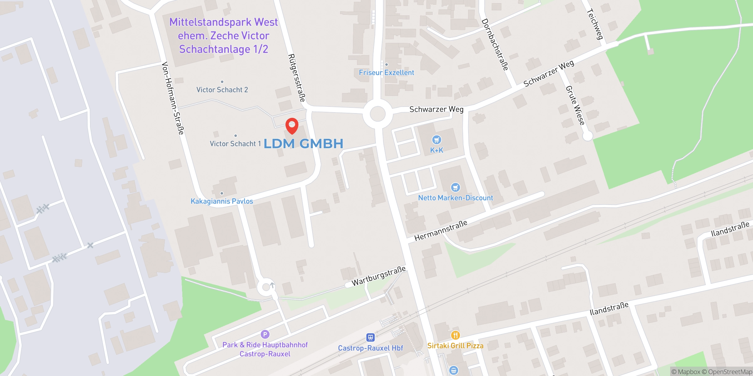 Lage Von-Hofmann-Straße 2 in Castrop-Rauxel auf der Karte